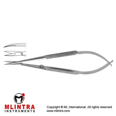 Micro Scissor Curved - Round Handle Stainless Steel, 23 cm - 9" Blade Size 10 mm